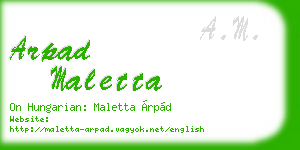 arpad maletta business card