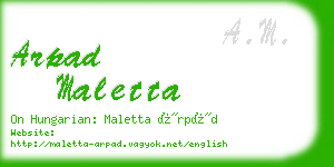 arpad maletta business card